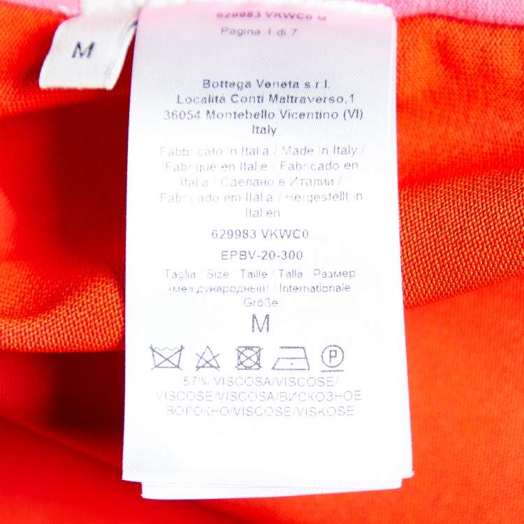 Pre Owned Bottega Veneta Pink & Red Paneled Knit Oversized T-Shirt M