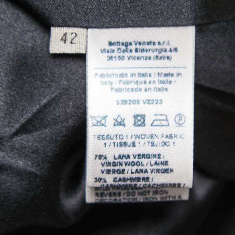 Pre Owned Bottega Veneta Black Wool & Knit Sleeveless Midi Dress M