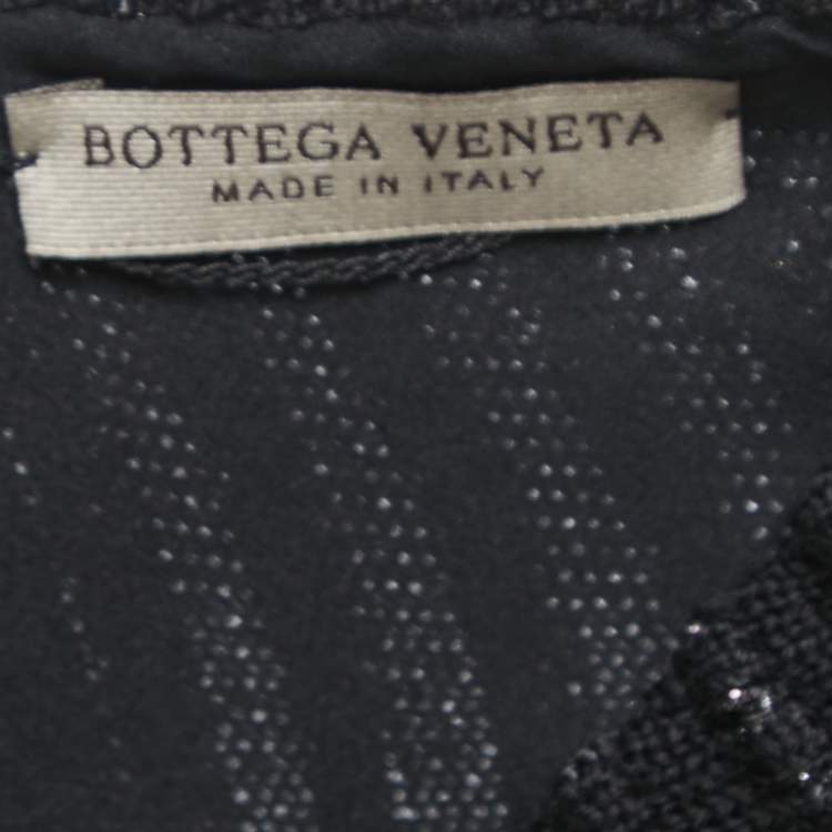 Pre Owned Bottega Veneta Black Wool & Knit Sleeveless Midi Dress M