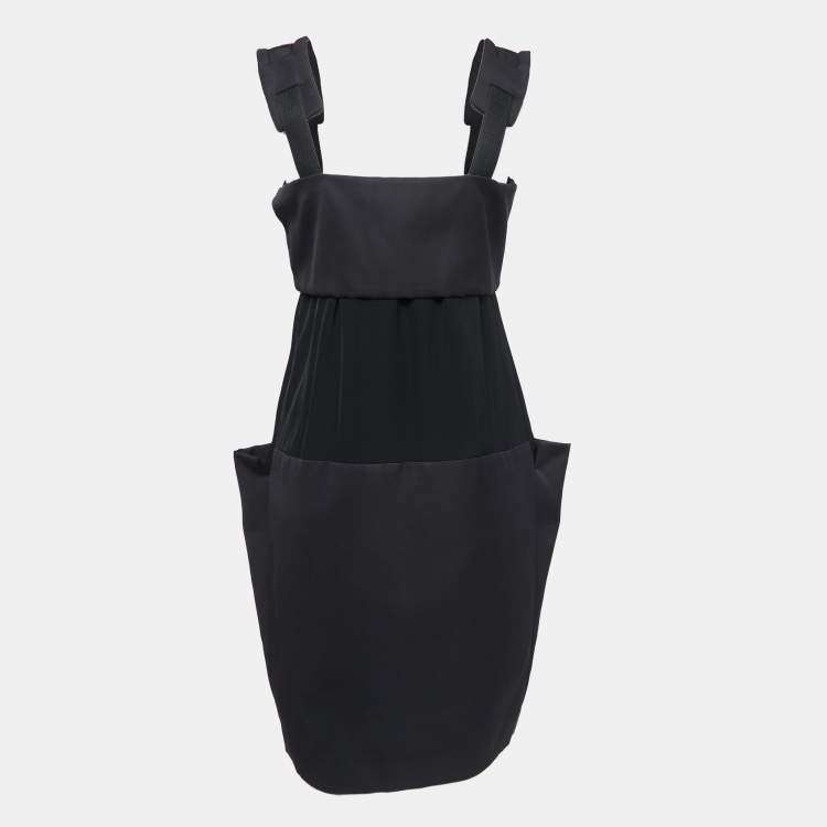 Pre Owned Bottega Veneta Black Synthetic Sleeveless Dress S