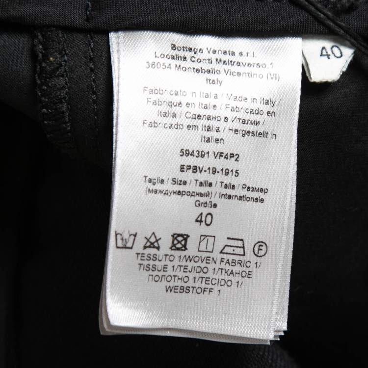 Pre Owned Bottega Veneta Black Denim Trim Detail High Waist Jeans S