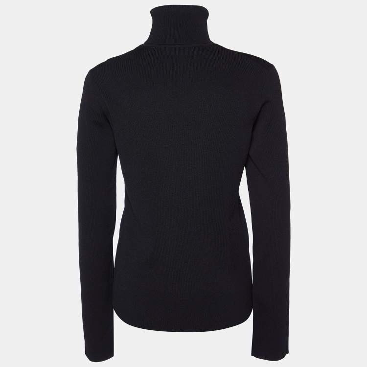 Pre Owned Balenciaga Unisex Black Knit Turtleneck Sweater M