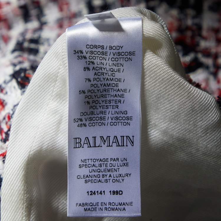 Pre Owned Balmain Multicolor Tweed Mini Skirt M
