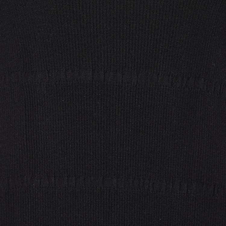 Pre Owned Kenzo Black Knit Mini Dress L