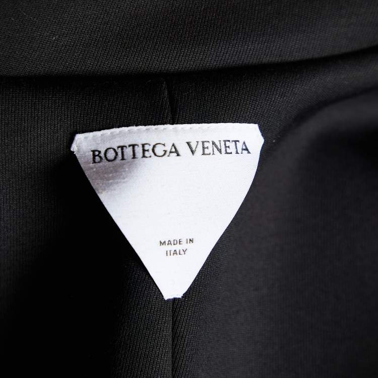 Pre Owned Bottega Veneta Black Wool Blend Double Breasted Coat S