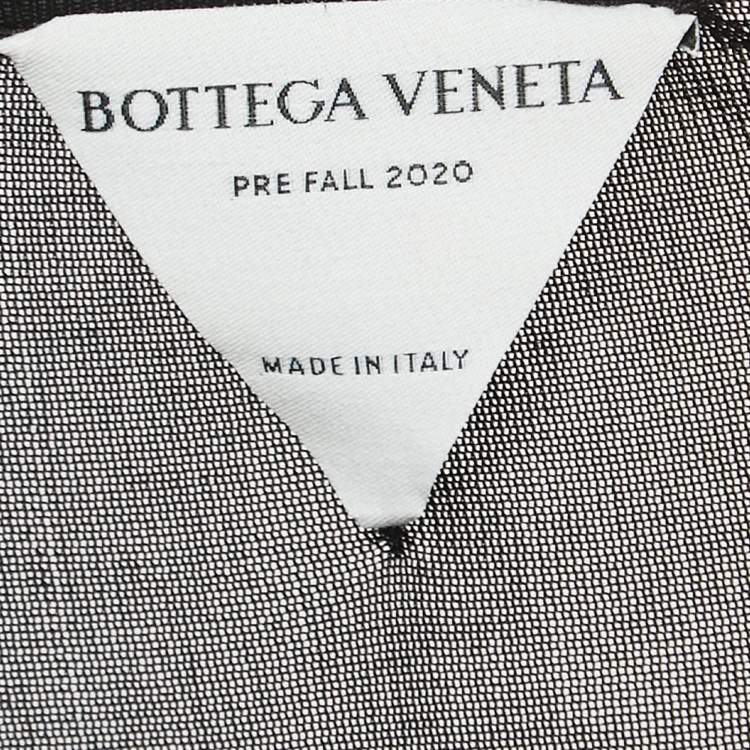 Pre Owned Bottega Veneta Black Mesh Drawstring Detail Dress S