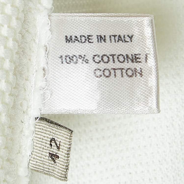 Pre Owned Bottega Veneta Off-White Perforated Cotton Single Breasted Jacket M
