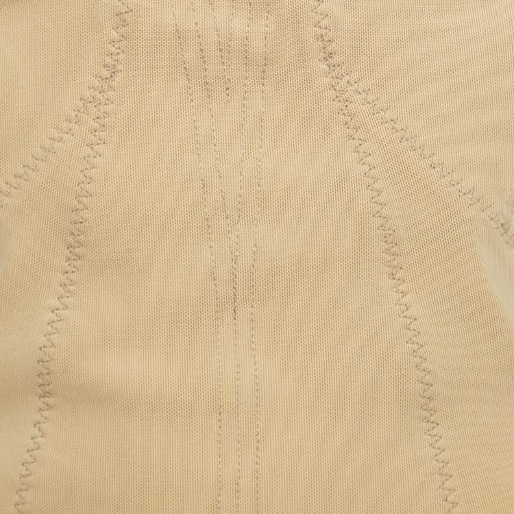 Pre Owned Bottega Veneta Beige Stretch Knit Strappy Corset Top M