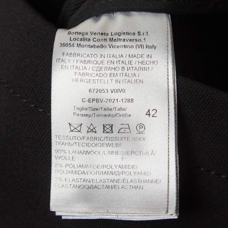 Pre Owned Bottega Veneta Black Wool Blend Short Dress M