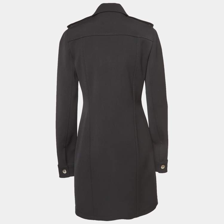 Pre Owned Bottega Veneta Black Wool Blend Short Dress M