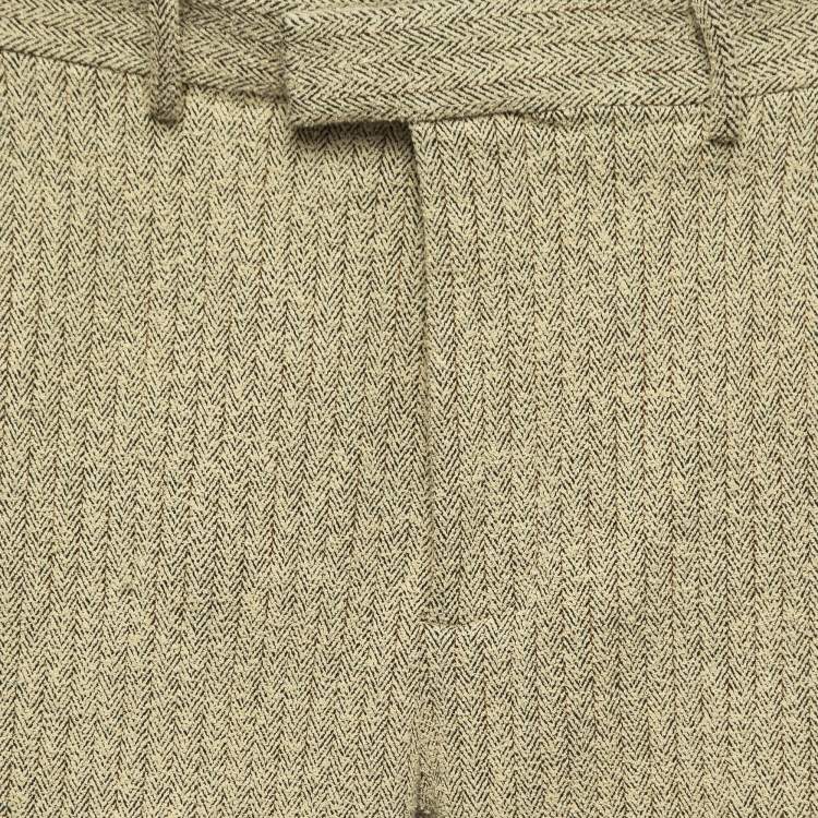 Pre Owned Bottega Veneta Cream Tweed Straight Leg Trousers S