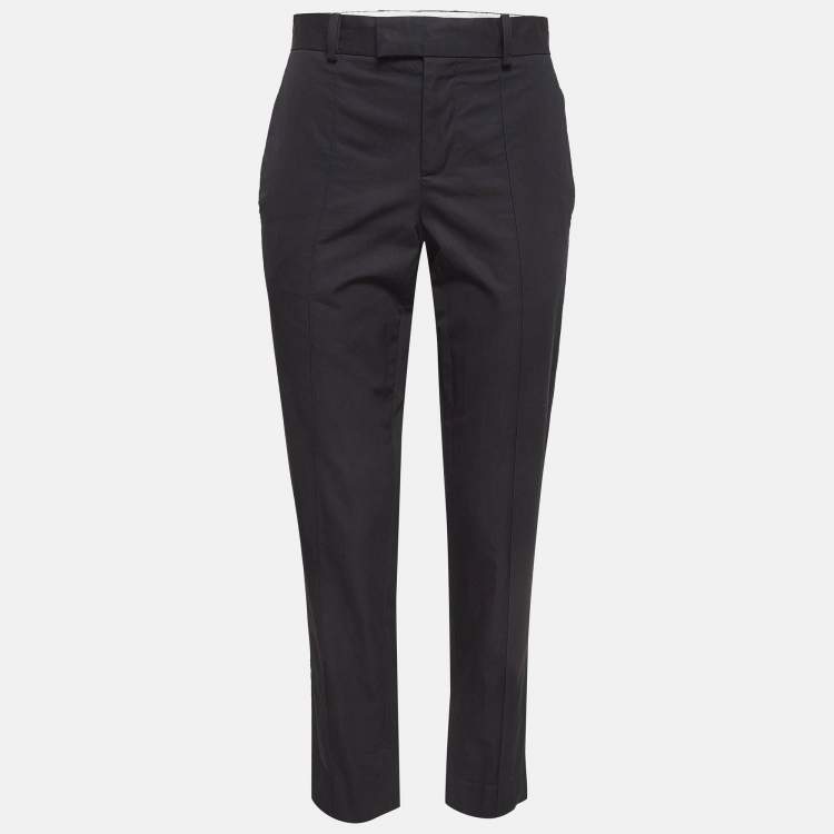 Pre Owned Bottega Veneta Black Cotton Trousers S