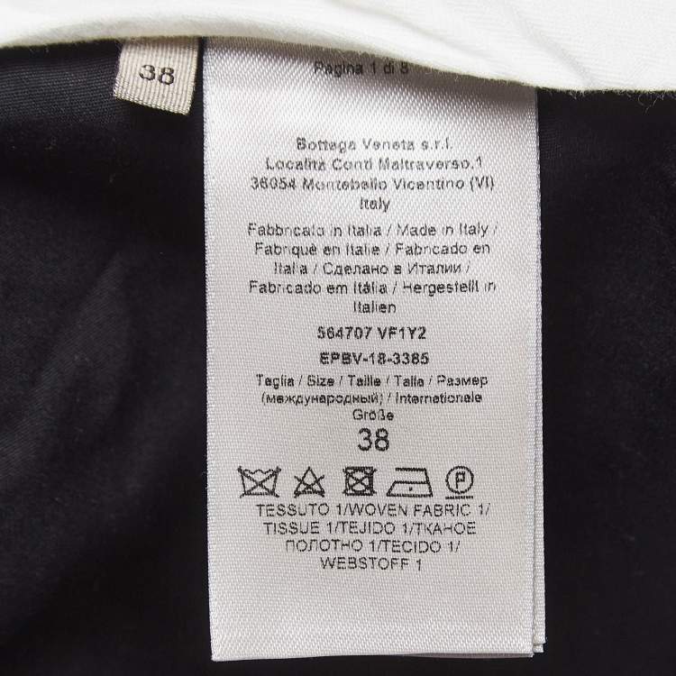 Pre Owned Bottega Veneta Black Cotton Trousers S