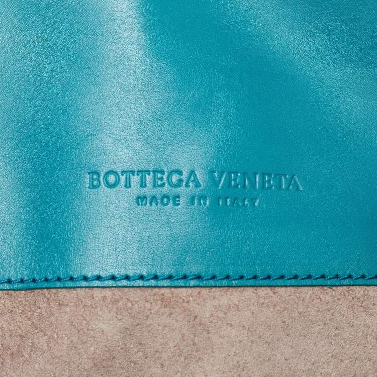 Pre Owned Bottega Veneta Green Intrecciato Leather Open Tote
