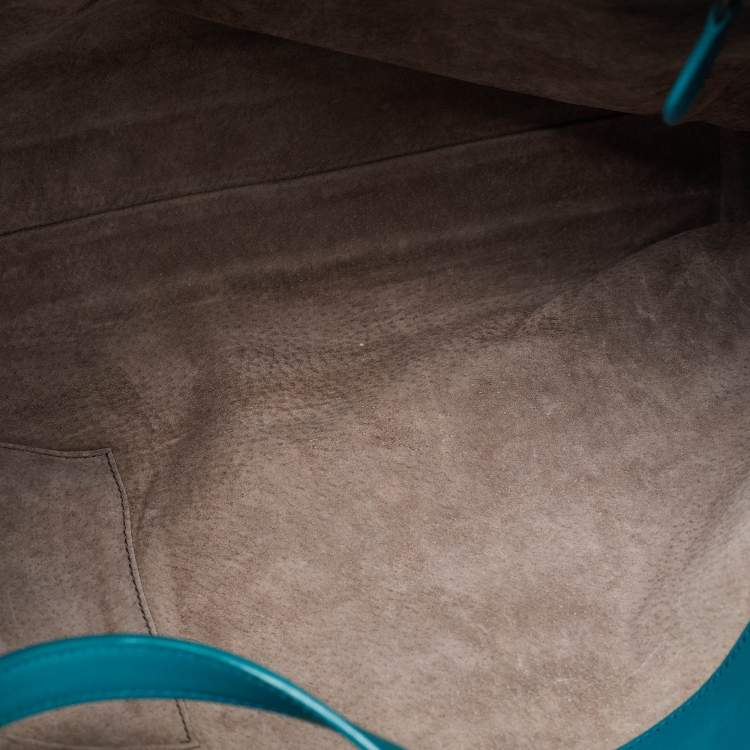 Pre Owned Bottega Veneta Green Intrecciato Leather Open Tote