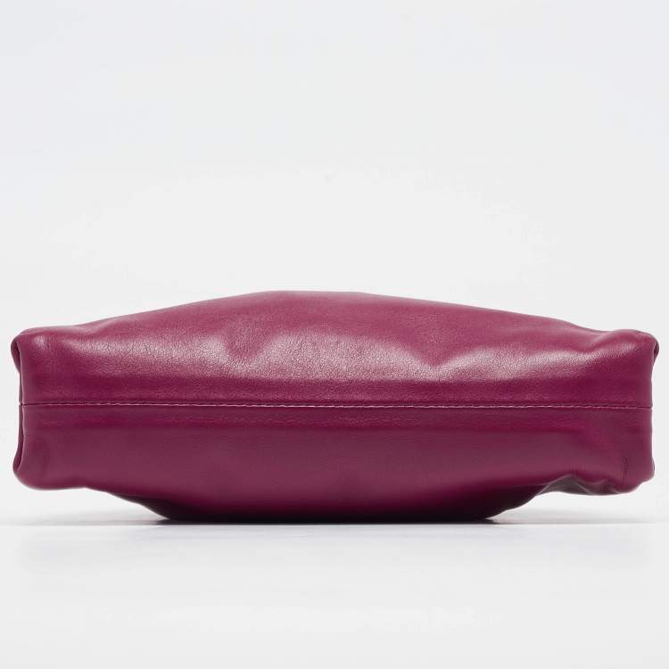 Pre Owned Bottega Veneta Purple Leather Mini The Pouch Bag
