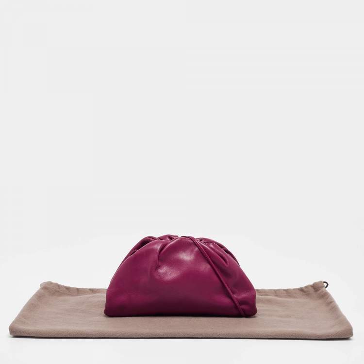 Pre Owned Bottega Veneta Purple Leather Mini The Pouch Bag