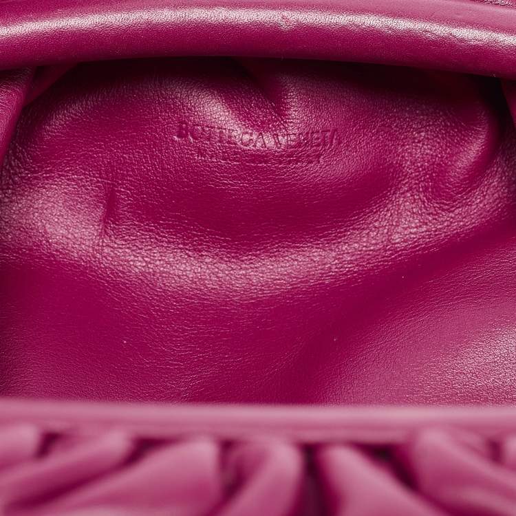 Pre Owned Bottega Veneta Purple Leather Mini The Pouch Bag