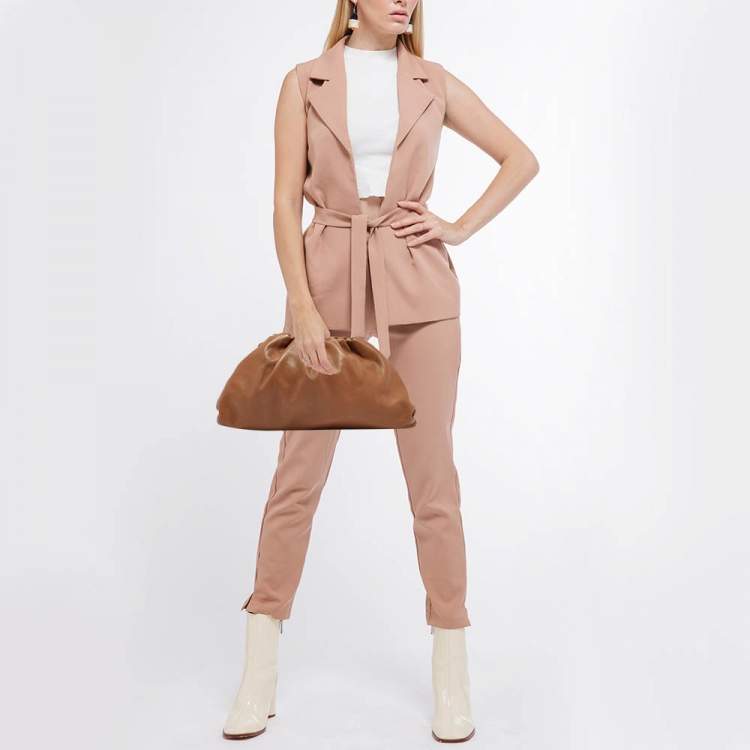 Pre Owned Bottega Veneta Brown Leather Classic Pouch