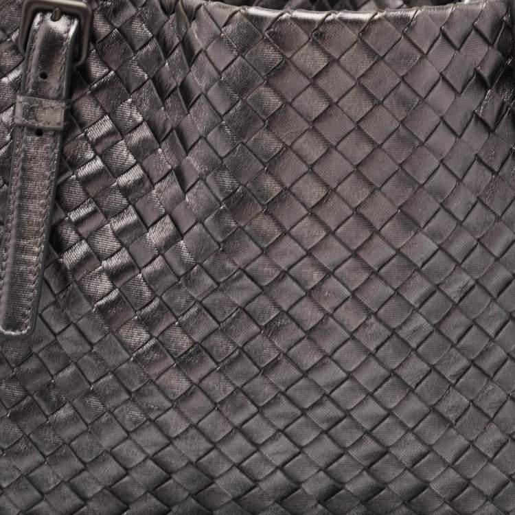 Pre Owned Bottega Veneta Metallic Intrecciato Leather Cesta Tote