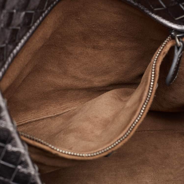 Pre Owned Bottega Veneta Metallic Intrecciato Leather Cesta Tote