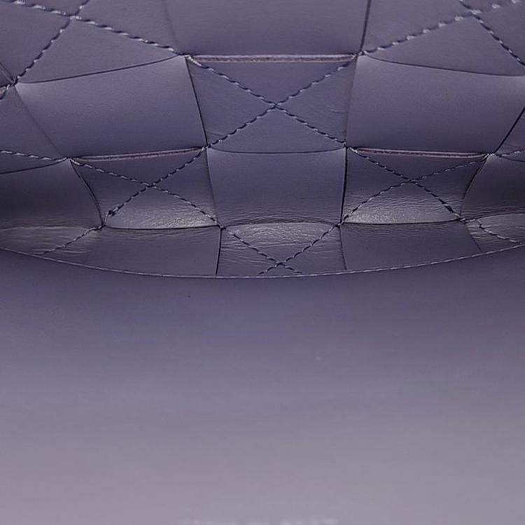 Pre Owned Bottega Veneta Purple Leather Clutch 