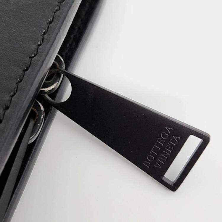 Pre Owned Bottega Veneta Black Intrecciato Clutch