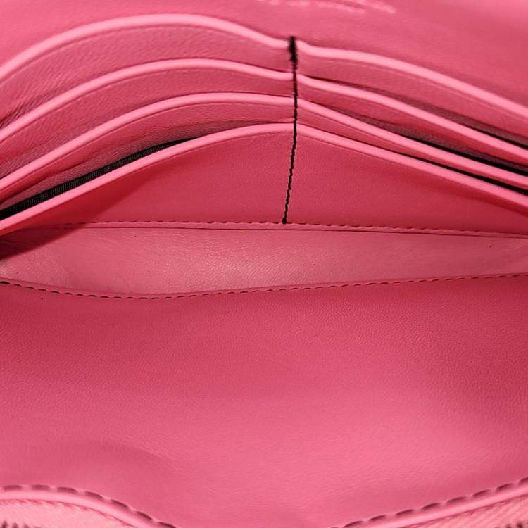 Pre Owned Bottega Veneta Pink Intrecciato Leather Camera Bag