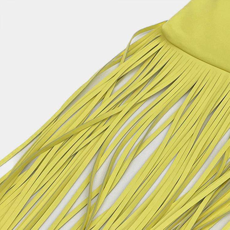 Pre Owned Bottega Veneta Yellow Nappa The Fringe Shoulder Bag