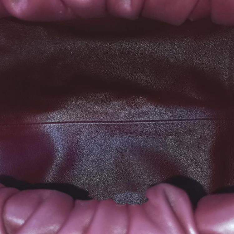 Pre Owned Bottega Veneta Burgundy The Shoulder Pouch