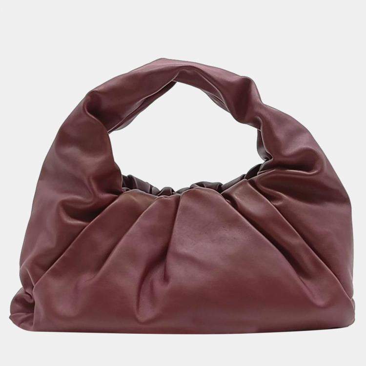Pre Owned Bottega Veneta Burgundy The Shoulder Pouch