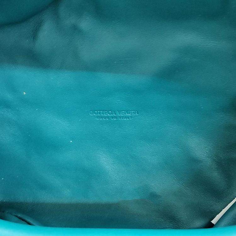 Pre Owned Bottega Veneta Blue Leather Belt Chain Pouch