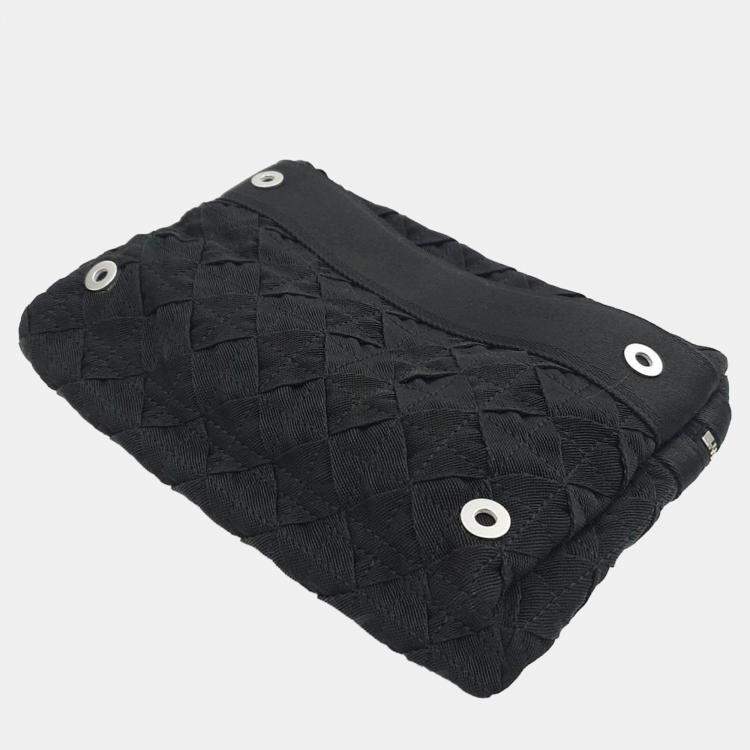 Pre Owned Bottega Veneta Black Canvas Shoulder Bag