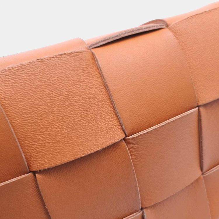 Pre Owned Bottega Veneta Orange Leather Cassette Shoulder Bag