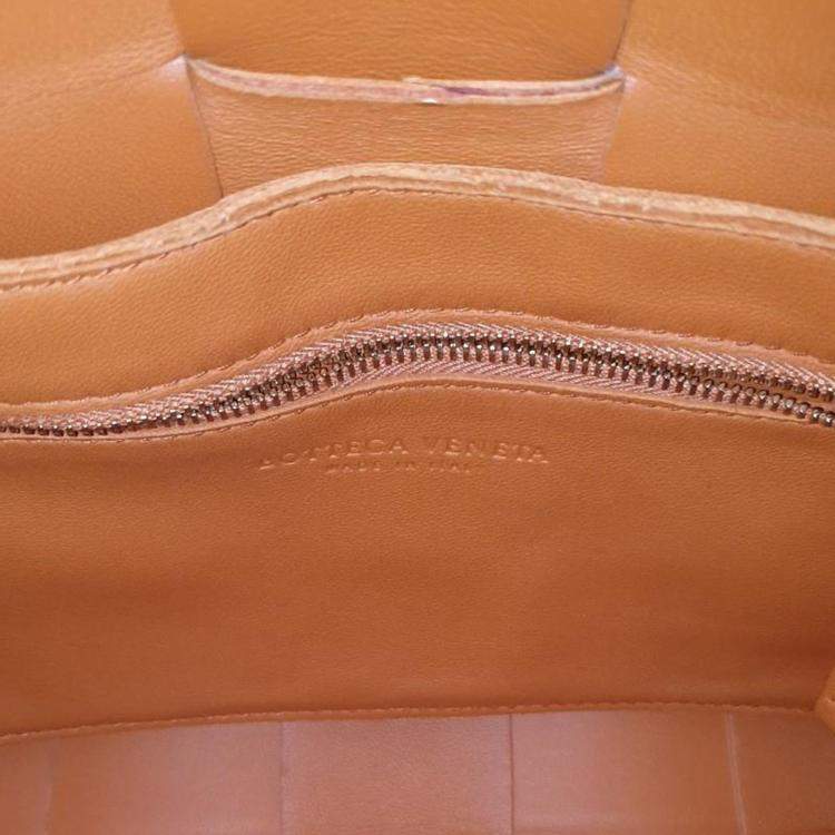 Pre Owned Bottega Veneta Orange Leather Cassette Shoulder Bag