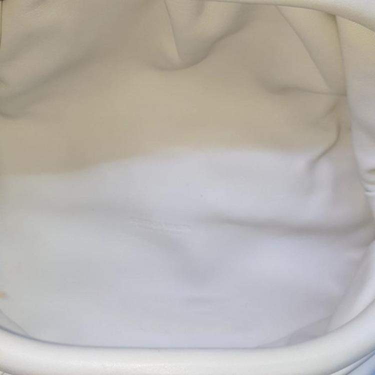 Pre Owned Bottega Veneta White Leather Belt Chain Bag