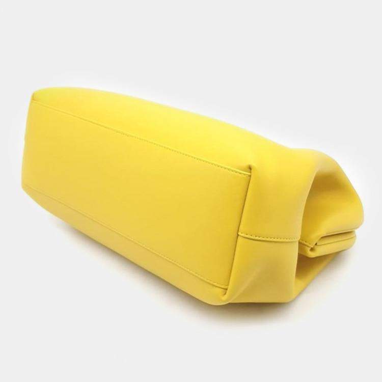 Pre Owned Bottega Veneta Yellow Leather Point Top Handle Bag