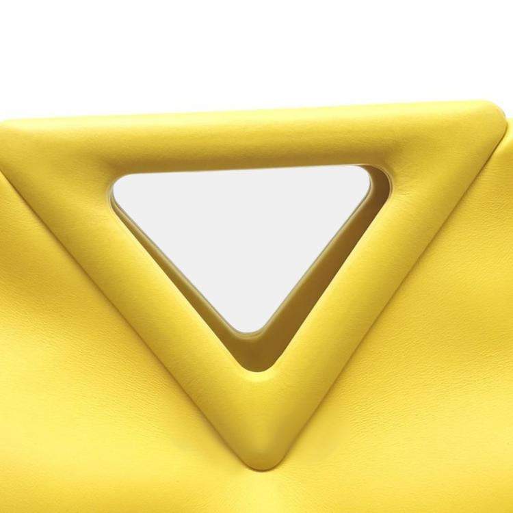 Pre Owned Bottega Veneta Yellow Leather Point Top Handle Bag