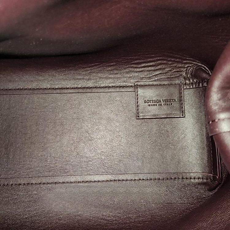Pre Owned Bottega Veneta Brown Leather Point Medium Top Handle Bag