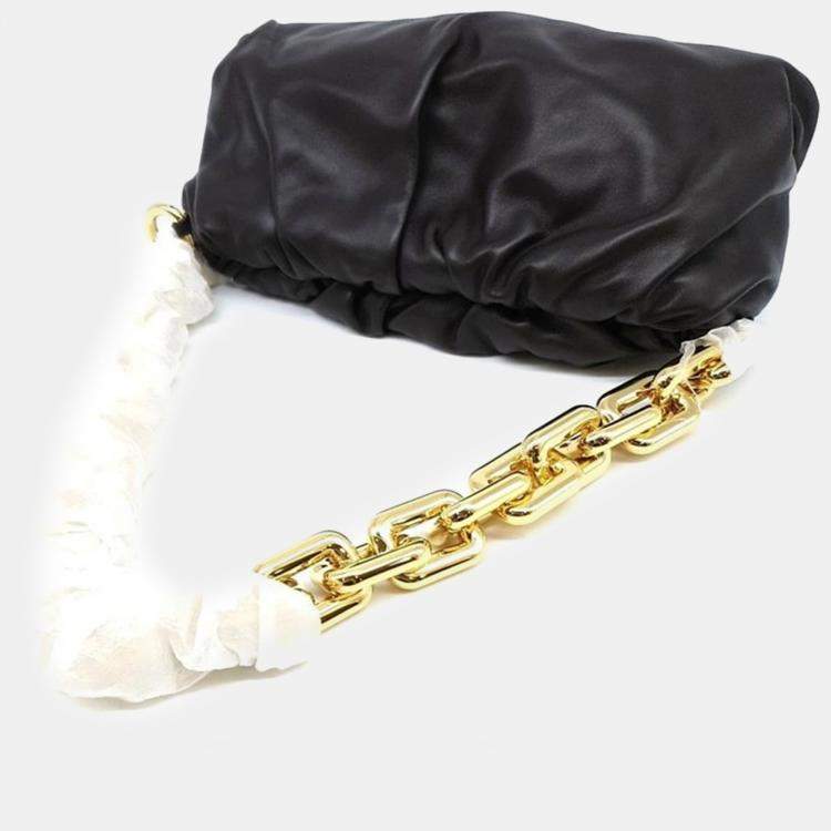 Pre Owned Bottega Veneta Black Leather Teen Pouch Clutch
