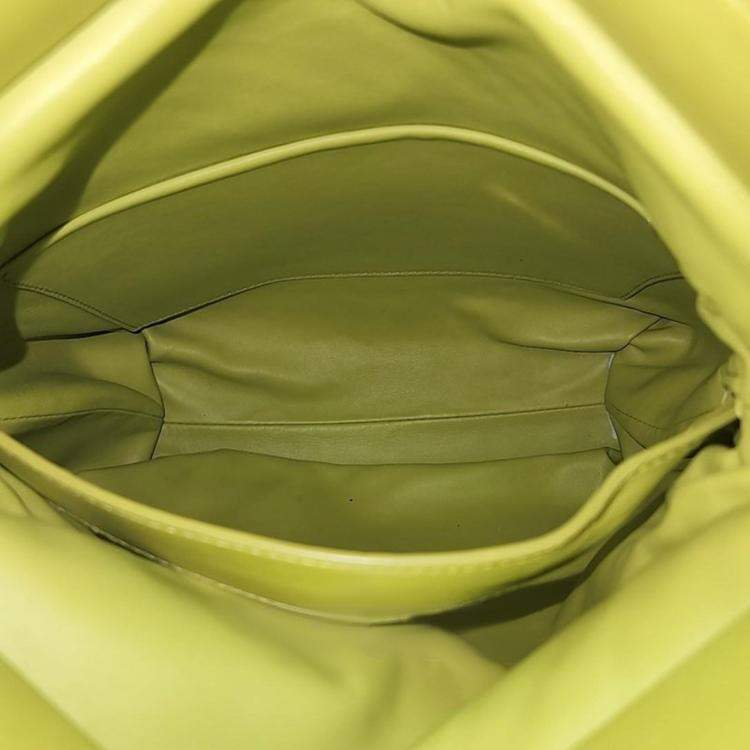 Pre Owned Bottega Veneta Yellow Nappa Intrecciato The Fold Crossbody Bag