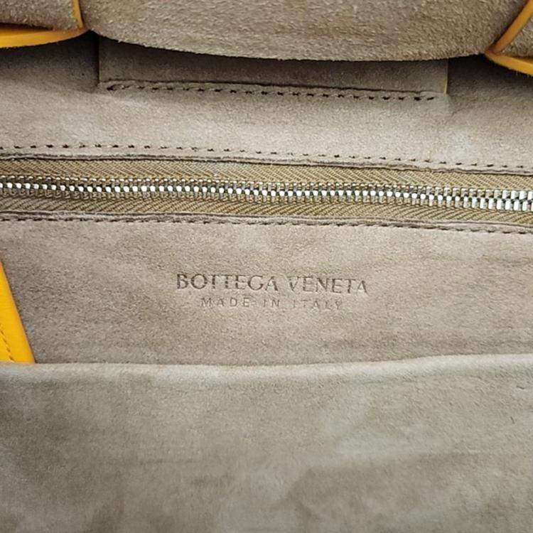 Pre Owned Bottega Veneta Orange Leather Arco Small Tote Bag