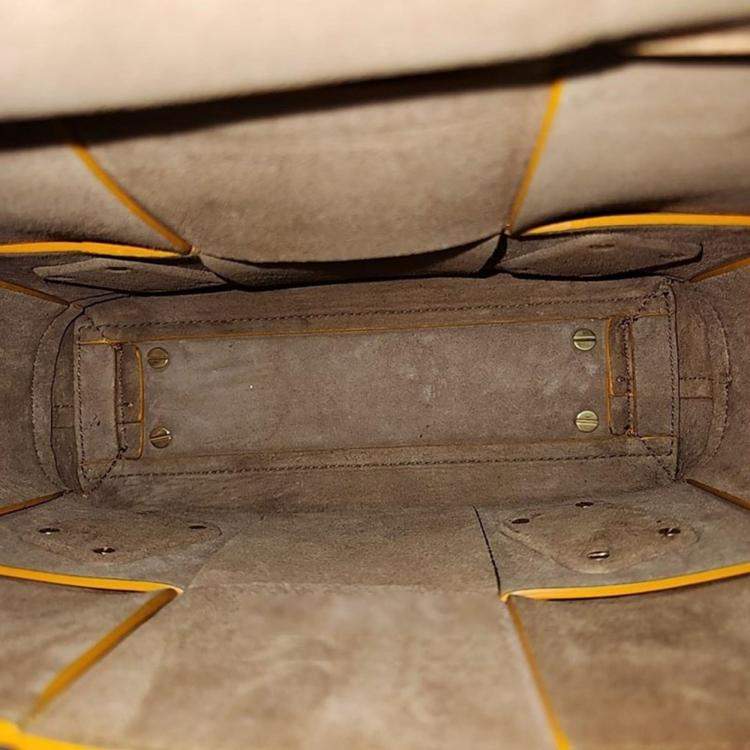 Pre Owned Bottega Veneta Orange Leather Arco Small Tote Bag