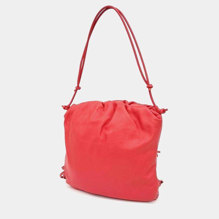Pre Owned Bottega Veneta Red Leather Fringe Shoulder Bag