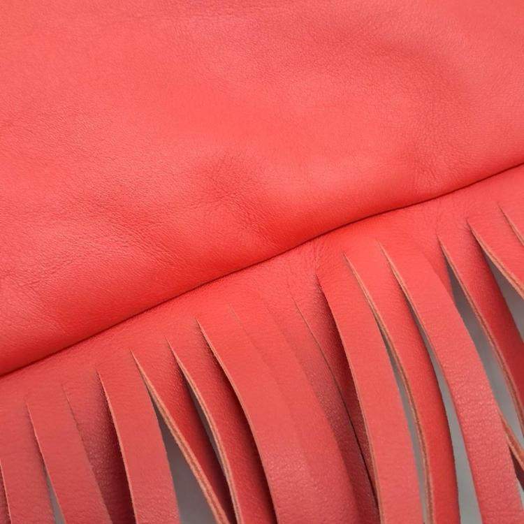 Pre Owned Bottega Veneta Red Leather Fringe Shoulder Bag