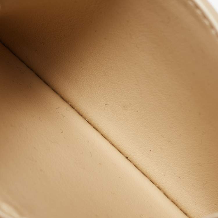 Pre Owned Bottega Veneta Cream Intrecciato Leather Cassette Flat Card Holder