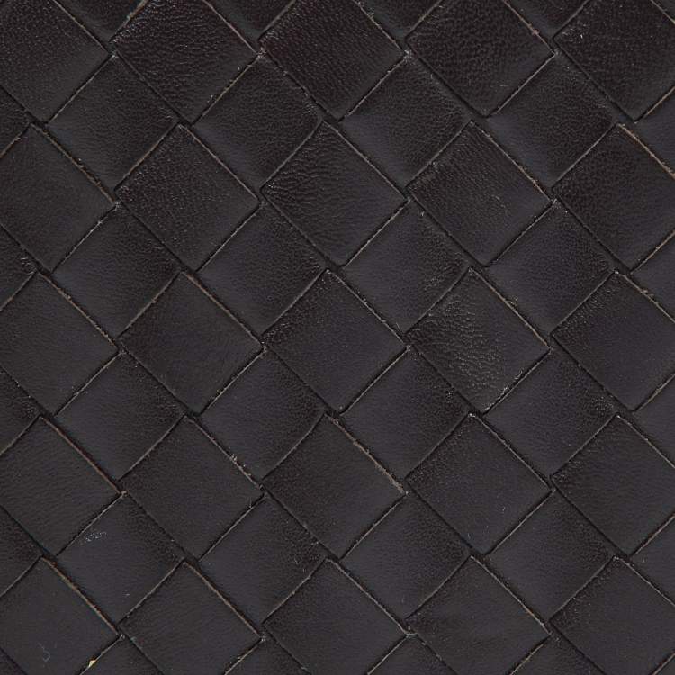 Pre Owned Bottega Veneta Brown Intrecciato Leather Business Card Case
