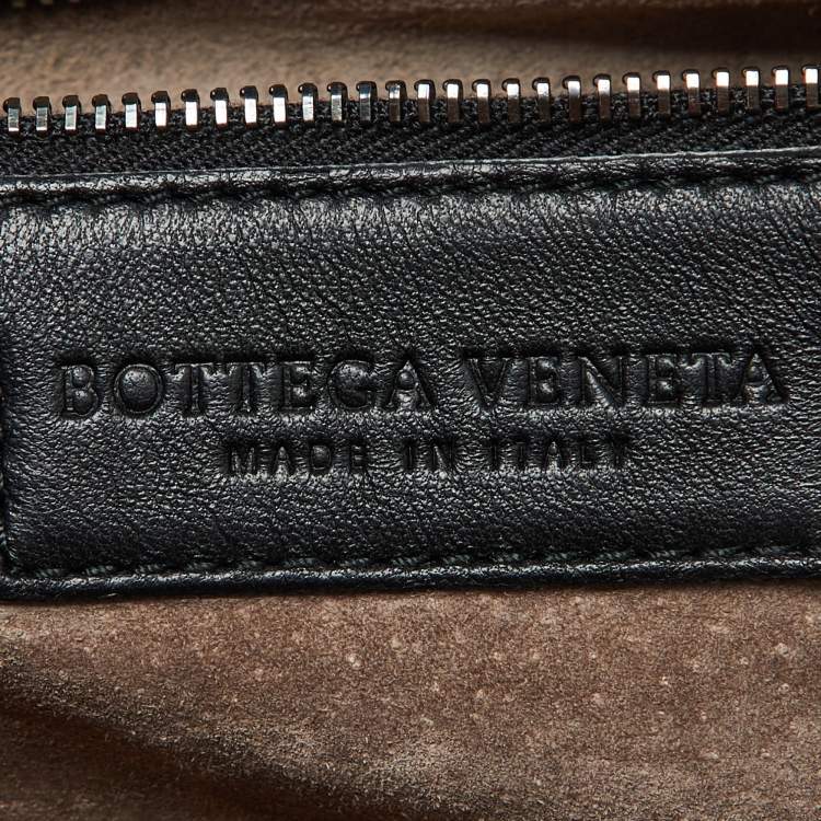 Pre Owned Bottega Veneta Black Intrecciato Nappa Leather Nodini Crossbody Bag