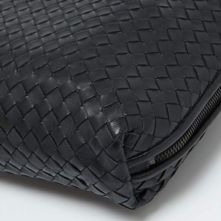 Pre Owned Bottega Veneta Black Intrecciato Nappa Leather Nodini Crossbody Bag