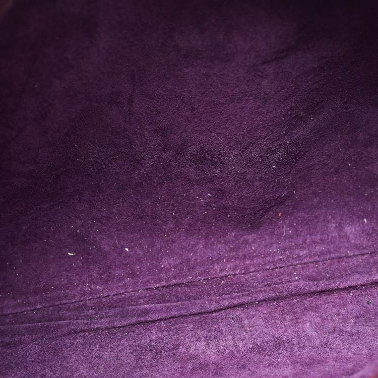 Pre Owned Bottega Veneta Plum Intrecciato Leather Medium Roma Tote